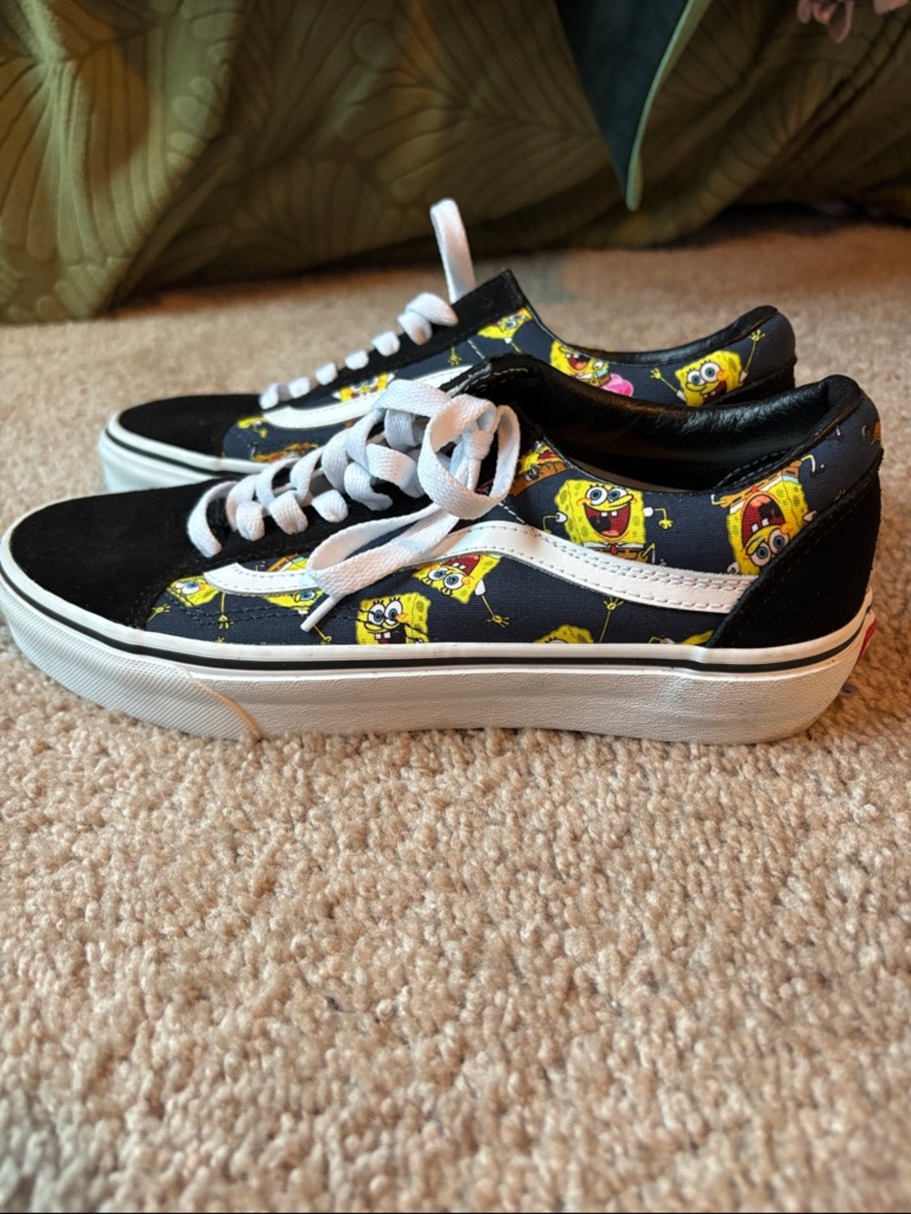Vans Black and White Spongebob Old Skool Sneakers